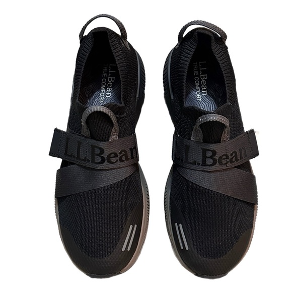 L.L. Bean Drigos Black Sneakers Slip On Hook and Loop  Women’s Size 9.5 - Picture 2 of 9